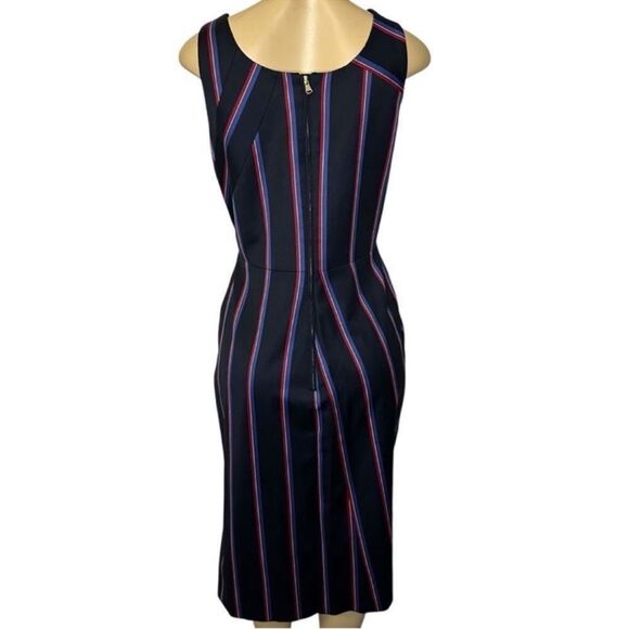 Altuzarra made in Italy navy striped sleeveless virgin wool midi dress 14 - Picture 2 of 12